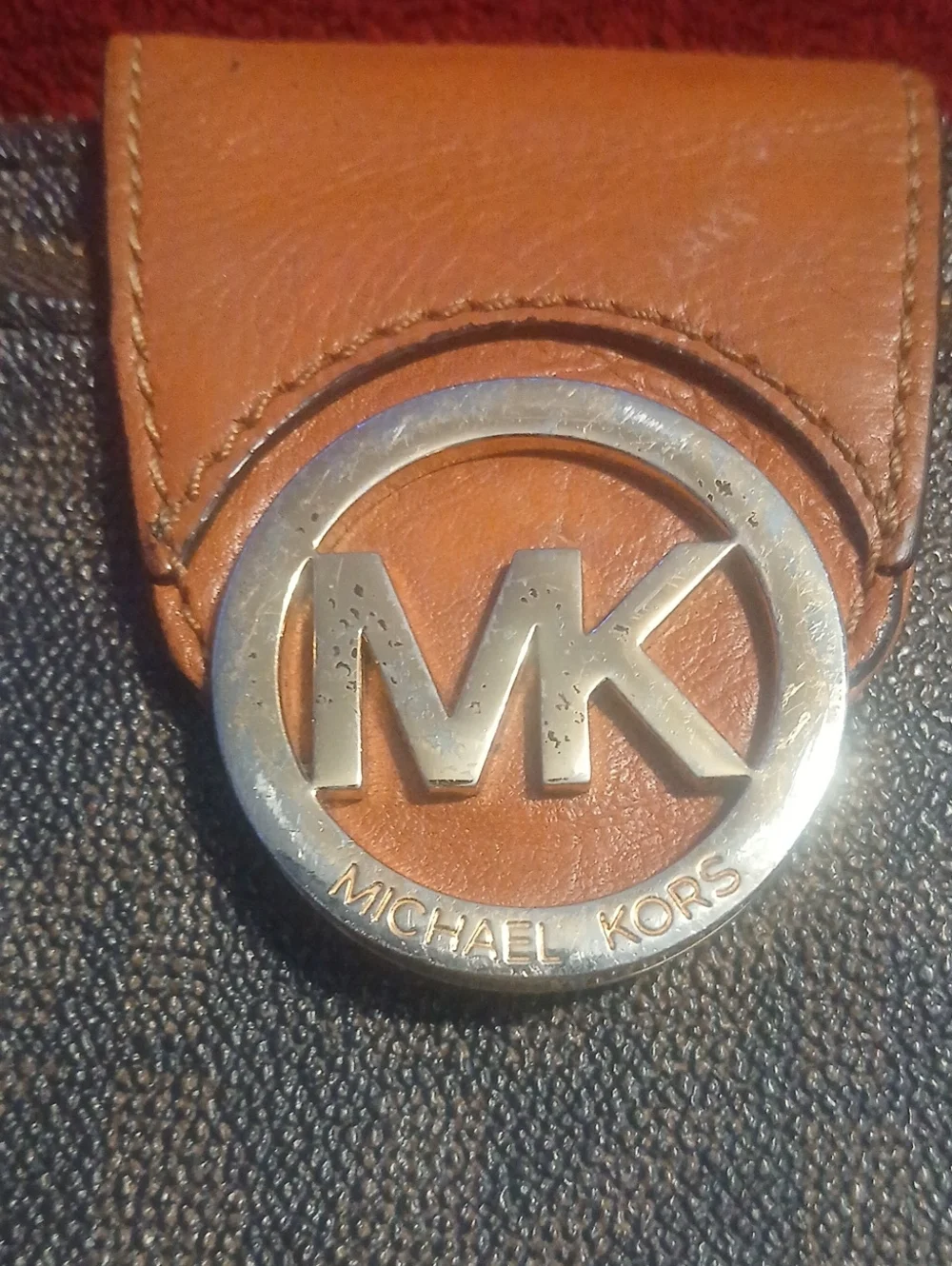 Michael Kors Navy and Tan Crossbody Bag